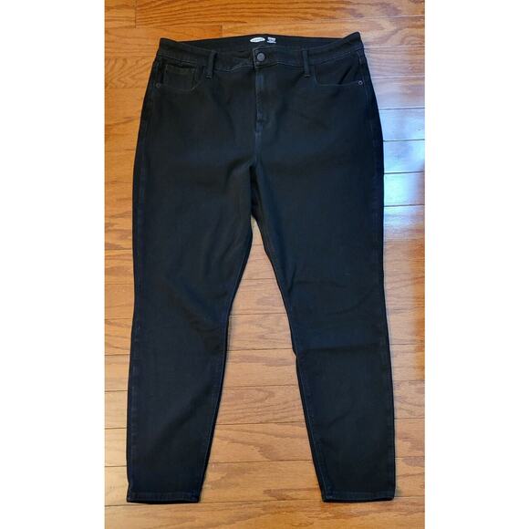 Old Navy Jeans Women Size 18 Rockstar Skinny Black Denim High Rise - Picture 1 of 11